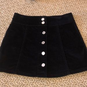 black suede mini skirt